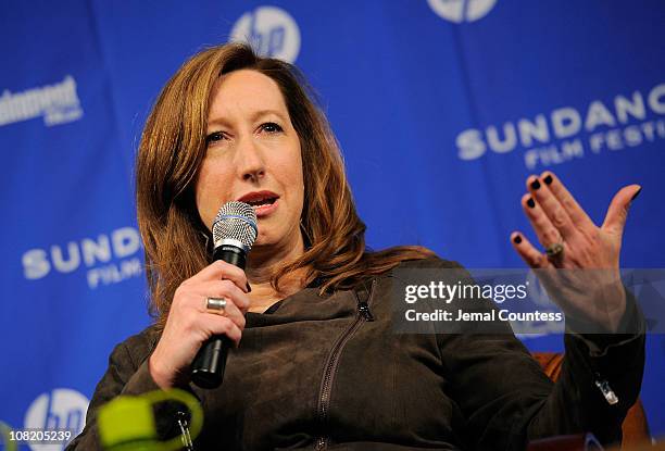 Sundance Institute Executive Director Keri Putnam speaks at the Day 1 Press Conference during the 2011 Sundance Film Festival at the Egyptian Theatre...