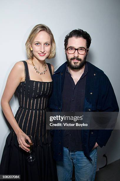 Adam Kimmel and Leelee Sobieski at the Adam Kimmel presentation as part of Paris Menswear Fashion Week Fall/Winter 2011-2012 at Galerie Yvon Lambert...