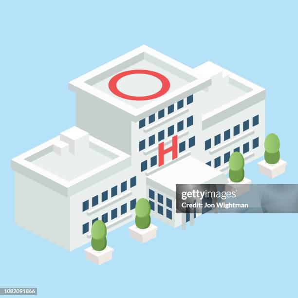 illustrations, cliparts, dessins animés et icônes de l’hôpital modulaire isométrique - isometric projection