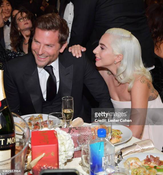 Bradley Cooper and Lady Gaga attend the 24th annual Critics' Choice Awards at Barker Hangar on January 13, 2019 in Santa Monica, California.