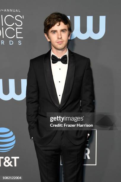 Freddie Highmore attends the 24th annual Critics' Choice Awards at Barker Hangar on January 13, 2019 in Santa Monica, California.