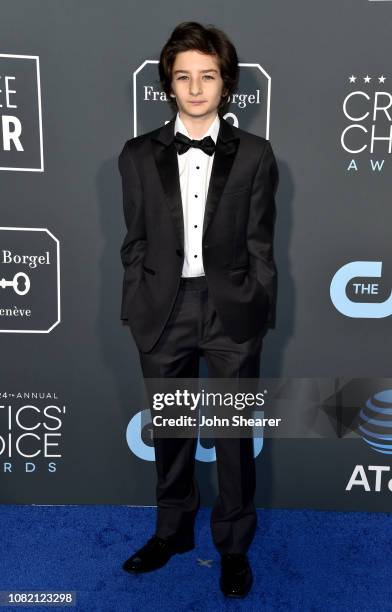 Sunny Suljic attends the 24th Annual Critics' Choice Awards at Barker Hangar on January 13, 2019 in Santa Monica, California.