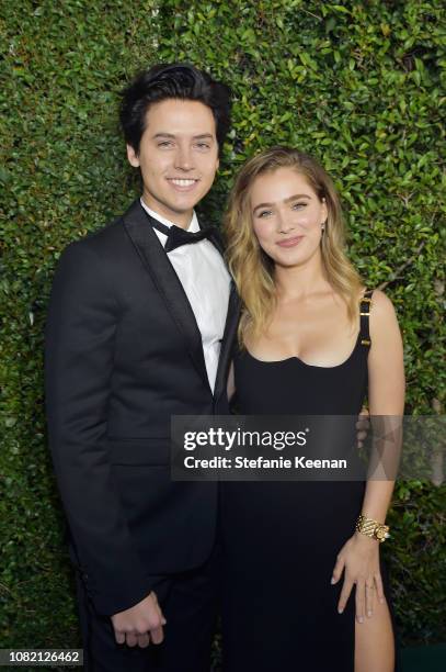 Cole Sprouse and Haley Lu Richardson attend the 24th annual Critics' Choice Awards at Barker Hangar on January 13, 2019 in Santa Monica, California.