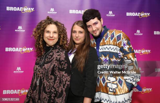 Ellie Heyman, Leah Lane and Max Vernon attend a reception for "An Artist's Perspective of Stage to Screen" during BroadwayCon at the New York Hilton...
