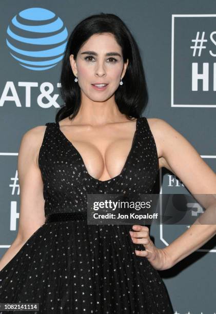 Sarah Silverman poses in the press room during the 24th annual Critics' Choice Awards at Barker Hangar on January 13, 2019 in Santa Monica,...