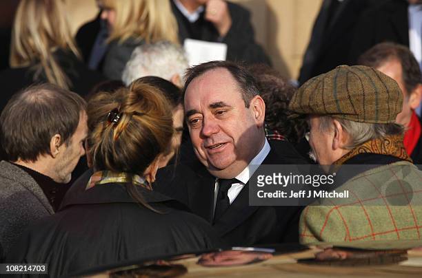 Alex Salmond First Minister of Scotland, attends the funeral of Scottish singer songwriter Gerry Rafferty at St Mirren Cathedral on January 21, 2011...