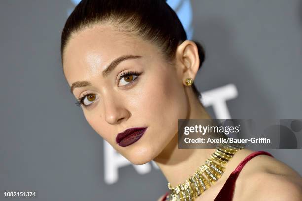 Emmy Rossum attends the 24th annual Critics' Choice Awards at Barker Hangar on January 13, 2019 in Santa Monica, California.