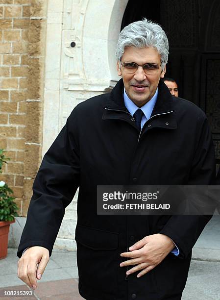Tunisian Development and International Cooperation Minister Mohamed Nouri Jouini arrives on January 20, 2011 at the Government Palace in Tunis to...