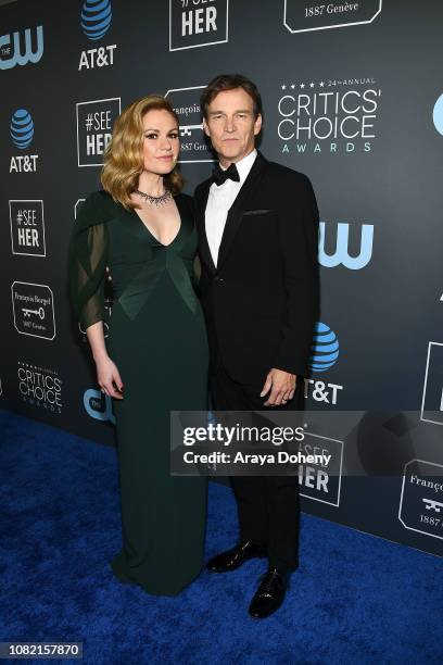 Anna Paquin and Stephen Moyer at Claire Foy Accepts The #SeeHer Award At The 24th Annual Critics' Choice Awards The Barker Hanger on January 13, 2019...