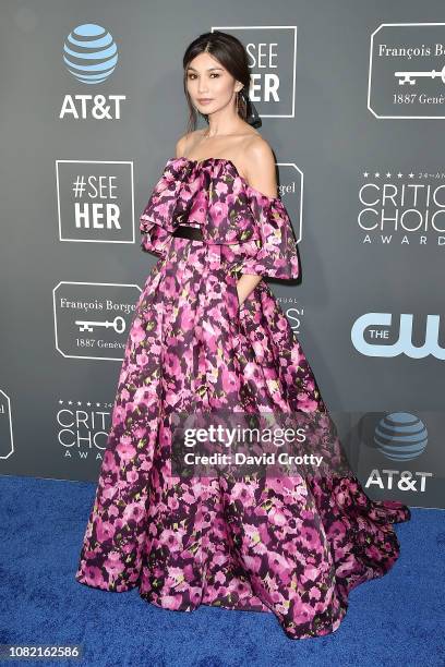 Gemma Chan attends the 24th Annual Critics' Choice Awards - Arrivals at Barker Hangar on January 13, 2019 in Santa Monica, California.
