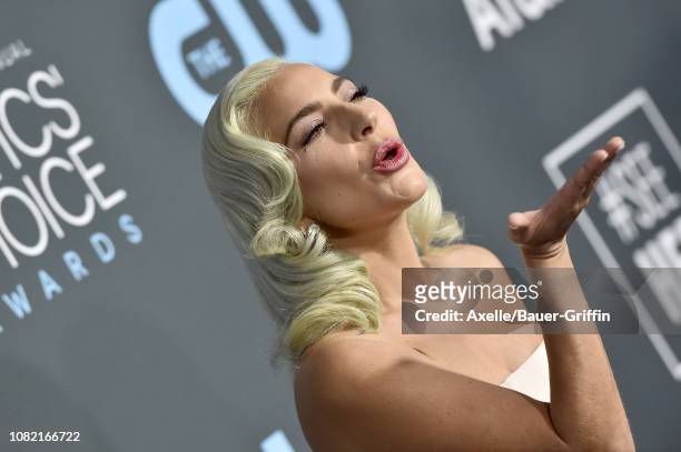Lady Gaga attends the 24th annual Critics' Choice Awards at Barker Hangar on January 13, 2019 in Santa Monica, California.