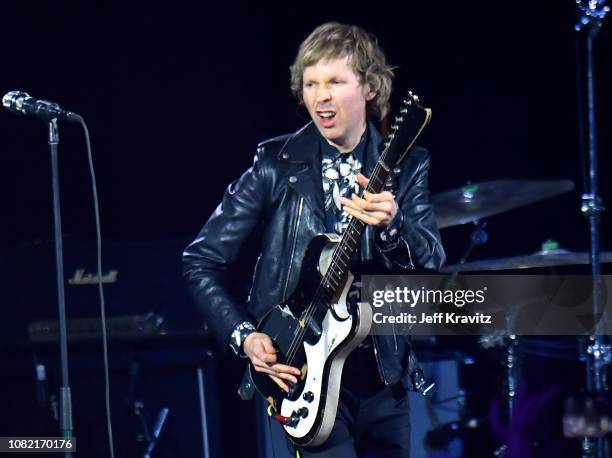 Beck performs at Malibu Love Sesh Benefit Concert for victims of the Malibu Fires at the Hollywood Palladium on January 13, 2019 in Hollywood CA