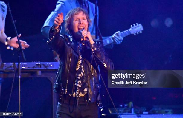 Beck performs at Malibu Love Sesh Benefit Concert for victims of the Malibu Fires at the Hollywood Palladium on January 13, 2019 in Hollywood CA