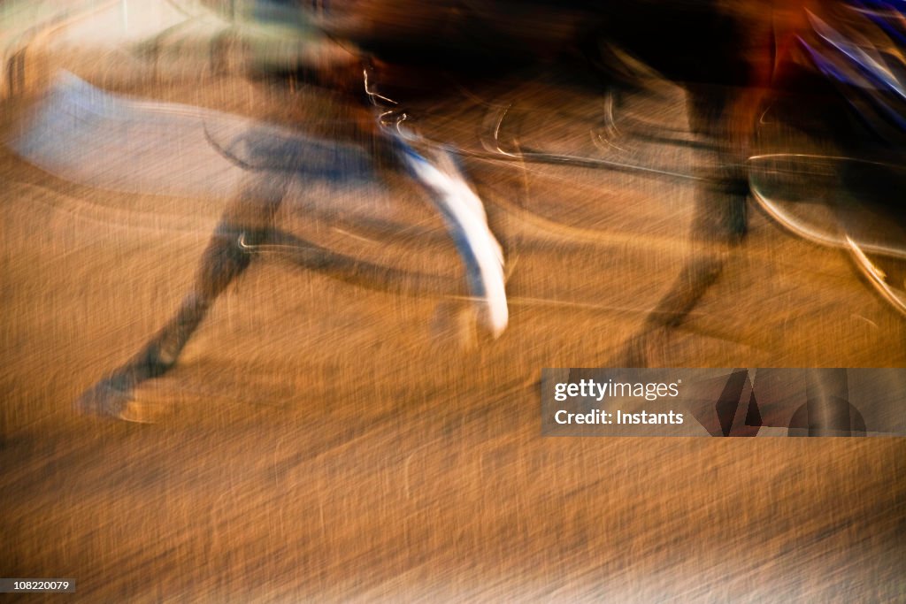 Motion Blur von Pferde Beine in Race