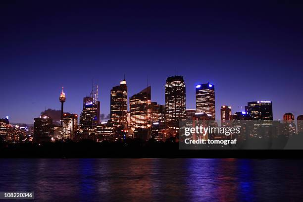 sydney at night - sydney skyline stock pictures, royalty-free photos & images