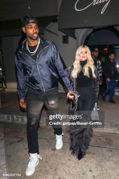 Khloe Kardashian and Tristan Thompson are seen on January 13, 2019 in Los Angeles, California.