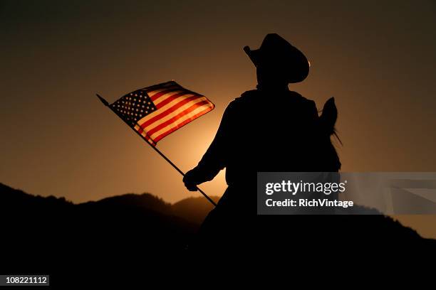 american cowboy - cowboy sillouette foto e immagini stock