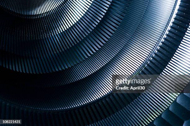 abstract detail of round metal machinery - machinery stockfoto's en -beelden
