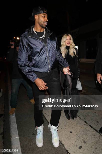 Khloe Kardashian and Tristan Thompson are seen on January 13, 2019 in Los Angeles, CA.