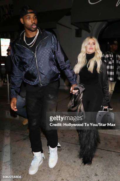 Khloe Kardashian and Tristan Thompson are seen on January 13, 2019 in Los Angeles, CA.