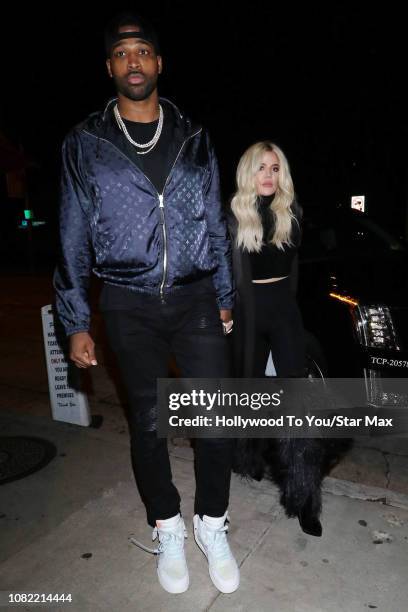 Khloe Kardashian and Tristan Thompson are seen on January 13, 2019 in Los Angeles, CA.