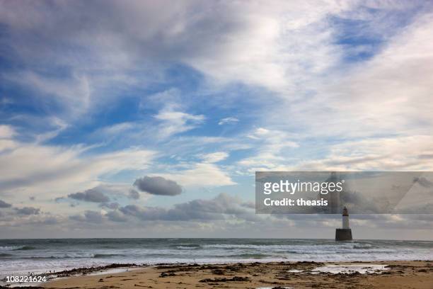 north sea lighthouse - morning light - theasis stock pictures, royalty-free photos & images