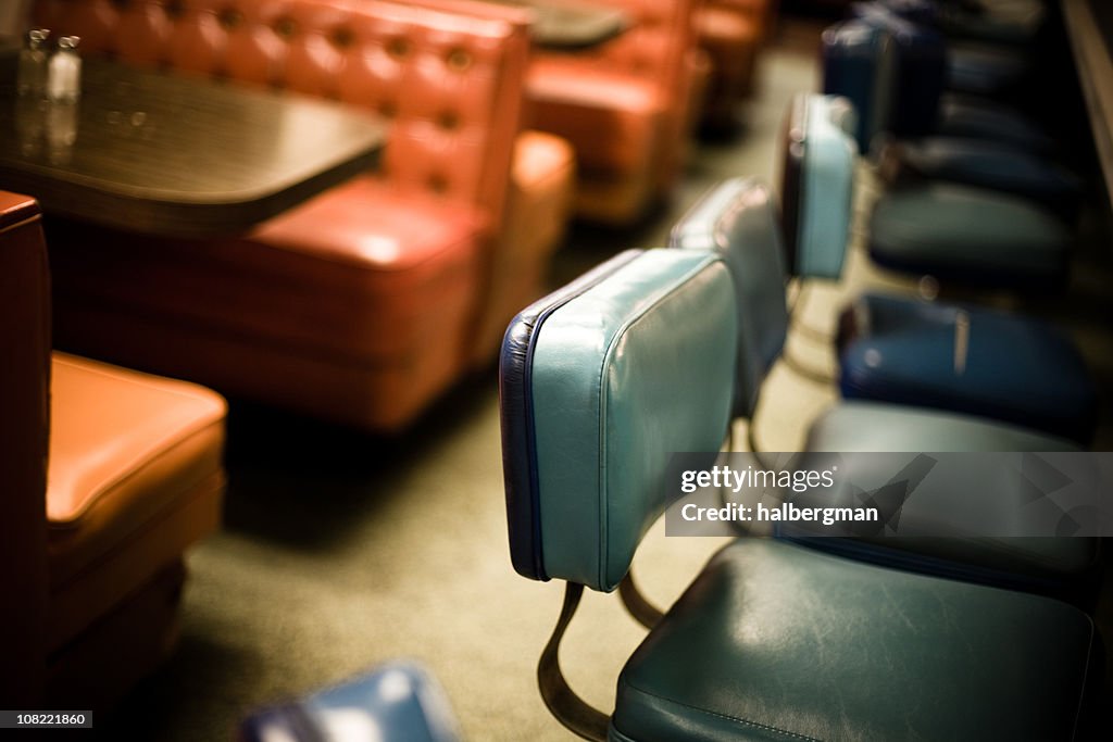 Interior of old diner