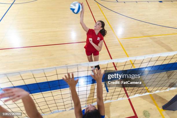 partido de voleibol de alta escuela - high school volleyball fotografías e imágenes de stock