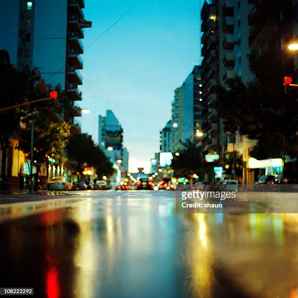 cordoba avenue at sunset - cordoba argentina stock pictures, royalty-free photos & images