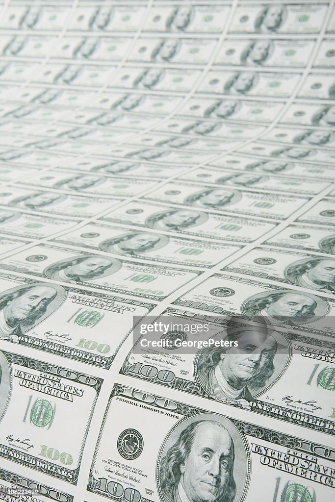 Sheet Of 100 Bills High-Res Stock Photo - Getty Images