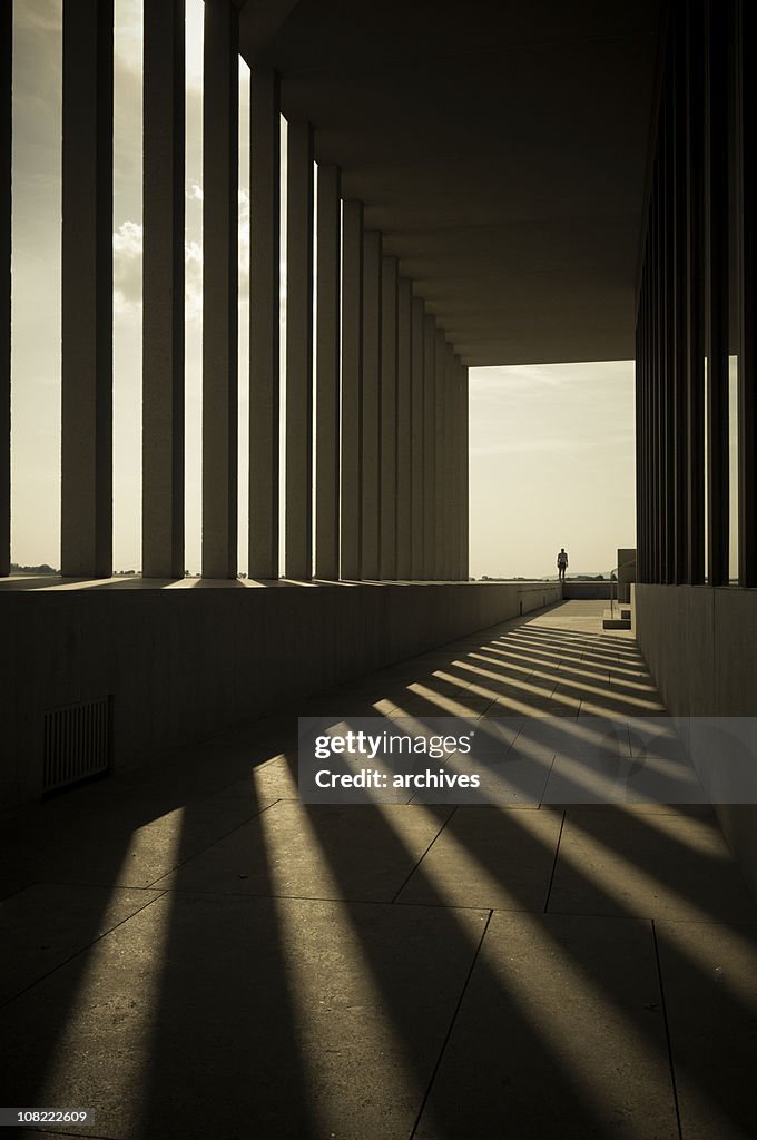 Building Columns Shadows in Hallway