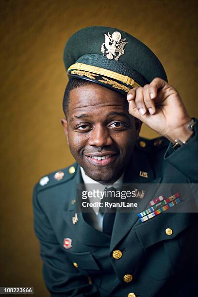 african american lieutenant colonel army portrait - lieutenant stock pictures, royalty-free photos & images