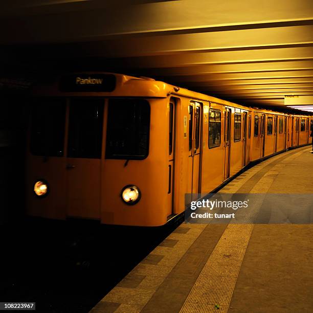 subway train - train platform night stock pictures, royalty-free photos & images