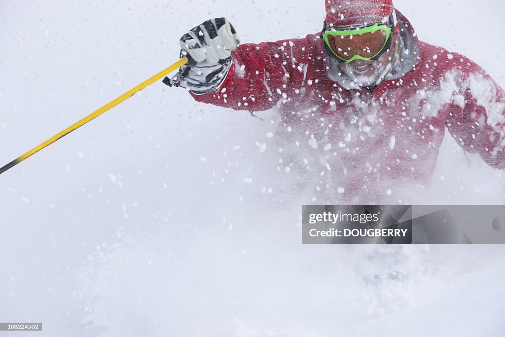 Skifahren im Pulverschnee