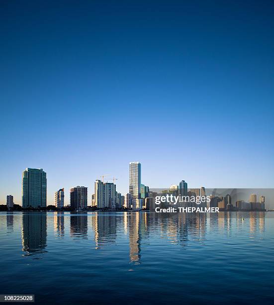 miami skyline brickell - miami skyline stock pictures, royalty-free photos & images