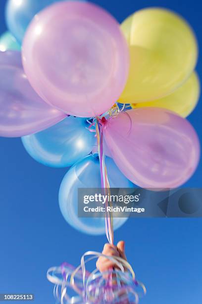 birthday balloons - outdoor baby shower stock pictures, royalty-free photos & images