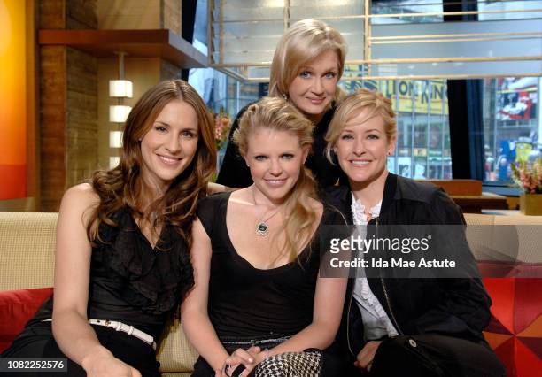 Diane Sawyer, Emily Robison, Natalie Maines, Martie Maguire, The Dixie Chicks appearing on ABC's 'Good Morning America' summer concert series in...