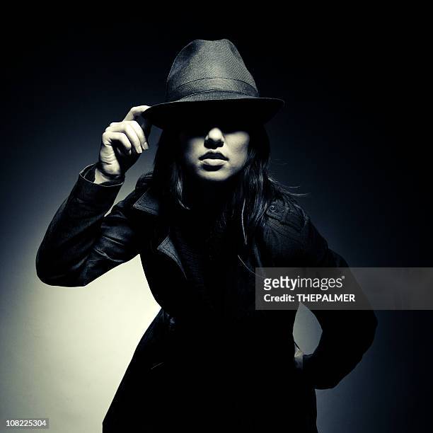 retro spy - female gangster stock pictures, royalty-free photos & images
