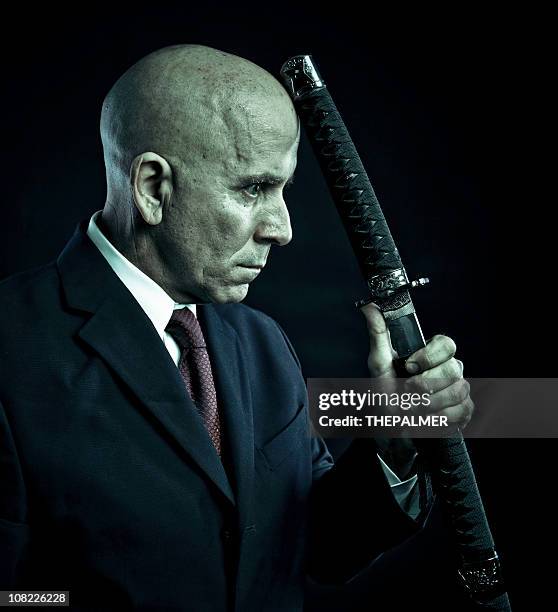 executive samurai - samurai sword stock pictures, royalty-free photos & images