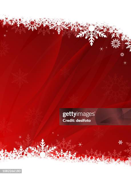 illustrazioni stock, clip art, cartoni animati e icone di tendenza di illustrazione vettoriale circolare sfondo vettoriale di natale in colore rosso e bianco. cinque alberi invernali senza foglie con rami con neve e fiocchi di neve. - snow ball