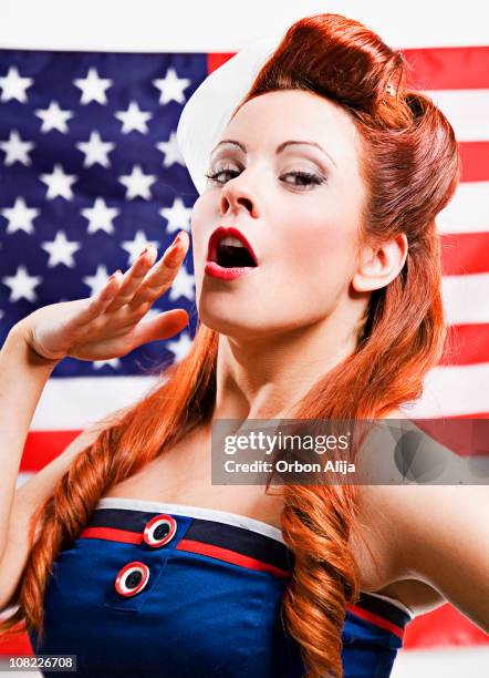 american sailor - rockabilly pin up girls stock pictures, royalty-free photos & images