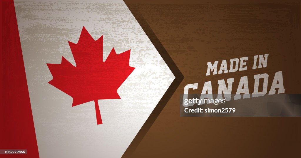 Made in Canada with grunge textured background