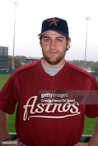 Lance Berkman of the Houston Astros poses for this portrait prior to the start of a Major League Baseball spring training game circa 2001. Berkman...