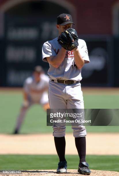 Roy Oswalt of the Houston Astros pitches against the San Francisco Giants during an Major League Baseball game August 6, 2005 at AT&T Park in San...
