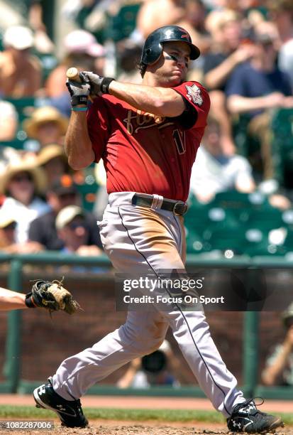 Lance Berkman of the Houston Astros bats against the San Francisco Giants during an Major League Baseball game May 15, 2008 at AT&T Park in San...