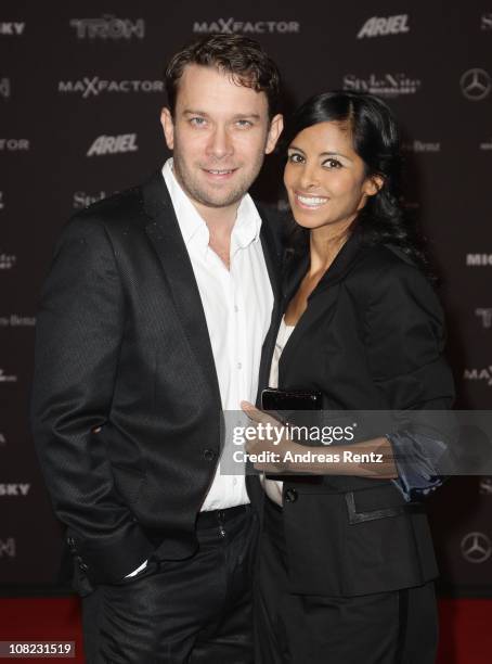 Christian Ulmen and partner Collien Fernandes arrive for the Michalsky StyleNite during the Mercedes Benz Fashion Week Autumn/Winter 2011 at...