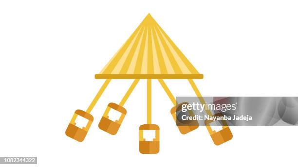 fun fair ride vector icon - marquee vector stock illustrations
