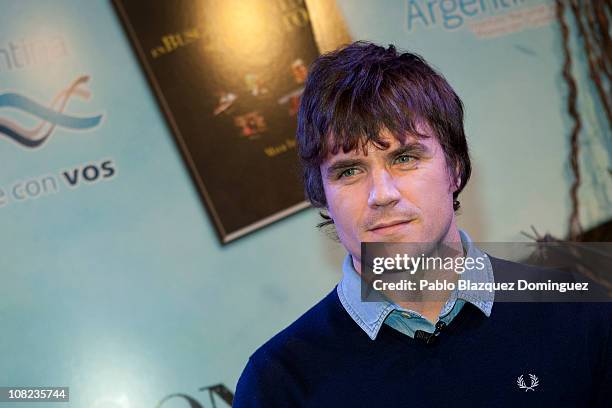 Spanish singer Dani Martin presents 'En Busca del Sonido del Tiempo' documentary at Casa de America on January 21, 2011 in Madrid, Spain.