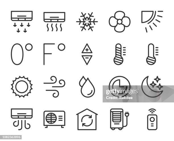 bildbanksillustrationer, clip art samt tecknat material och ikoner med air conditioner - line ikoner - mode of transport