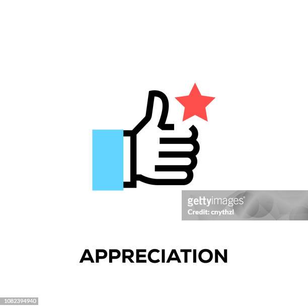 flat line design style modern vector appreciation icon - customer appreciation stock illustrations